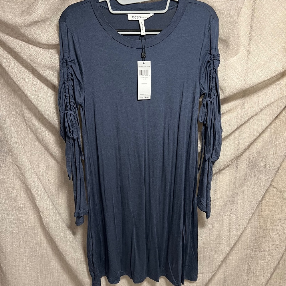 BCBGeneration - Bluenight long bell sleeve with cutout shirt dress